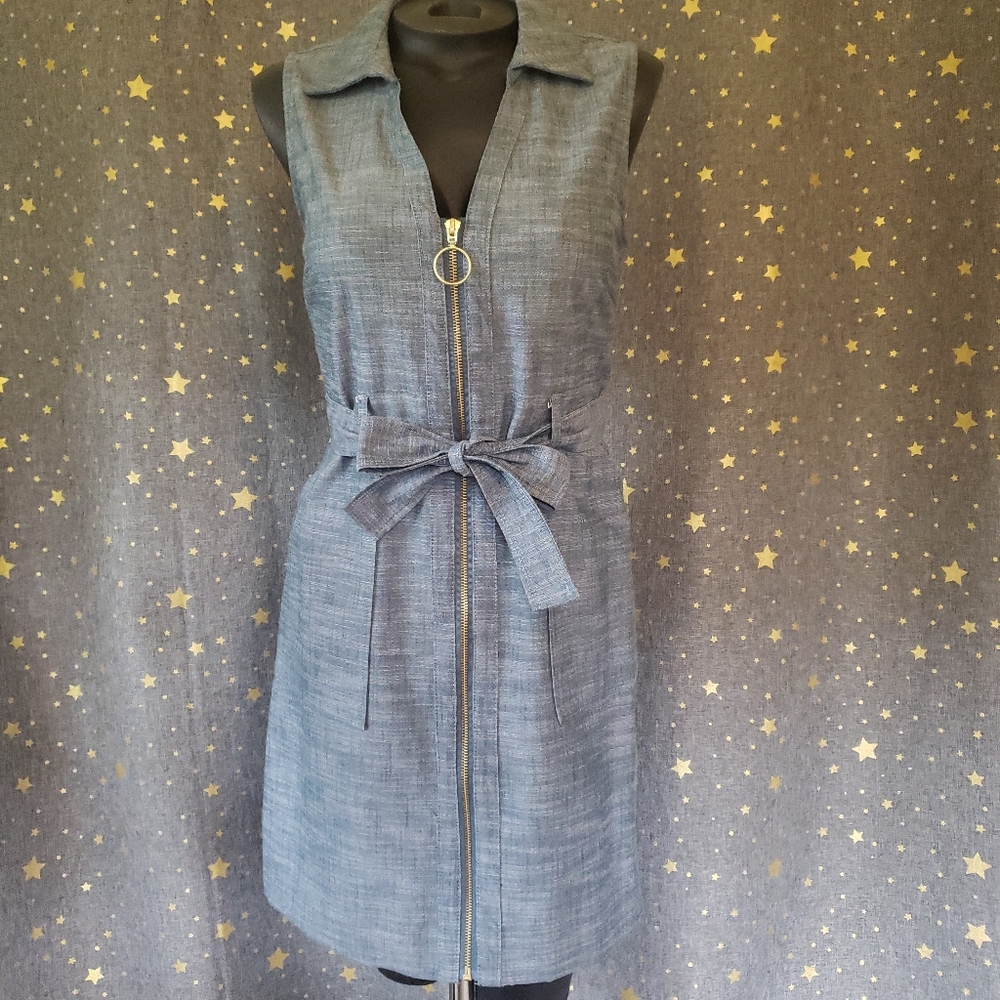 Denim dress with pockets